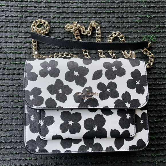 Kate Spade remi graphic blooms flap chain crossbody - Picture 1 of 16